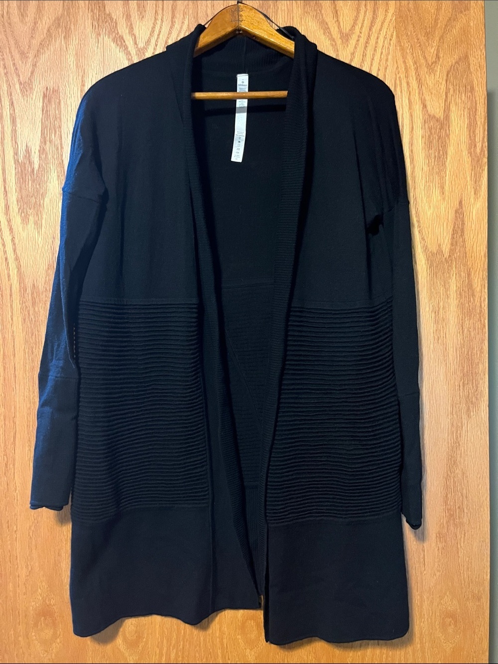 lululemon athletica Black Open-Front Ribbed Panel Cardigan